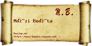 Mázi Beáta névjegykártya
