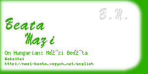beata mazi business card